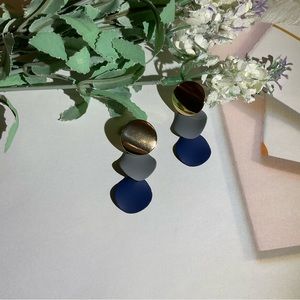 Blue and Gold Earrings